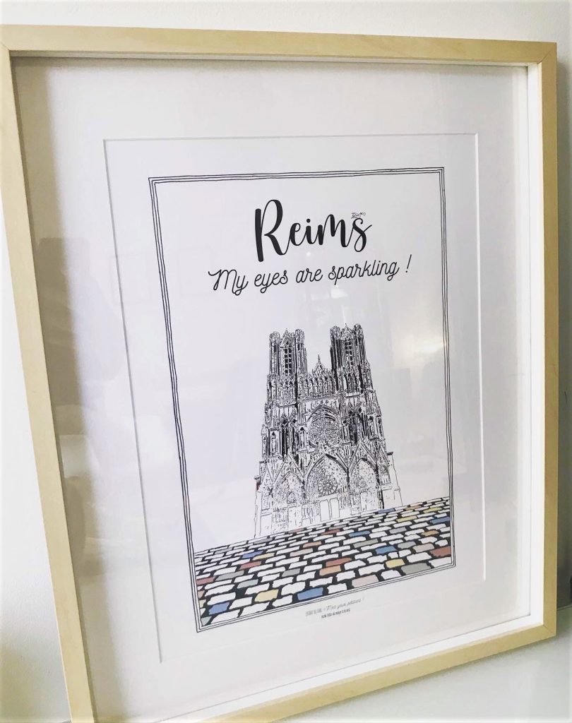 Affiche sur la cathédrale de Reims