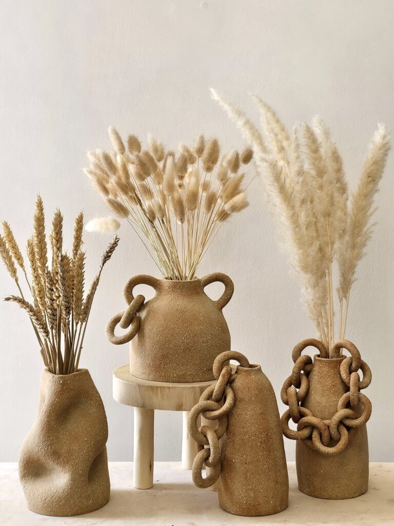 Vases en grès sable