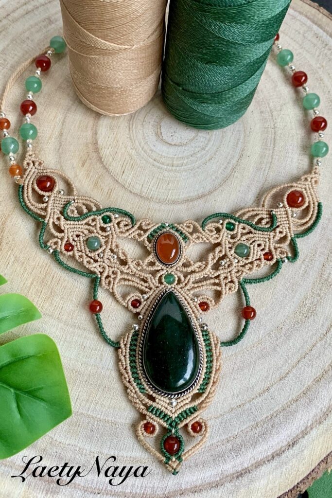 Collier aventurine verte et cornaline LaetyNaya